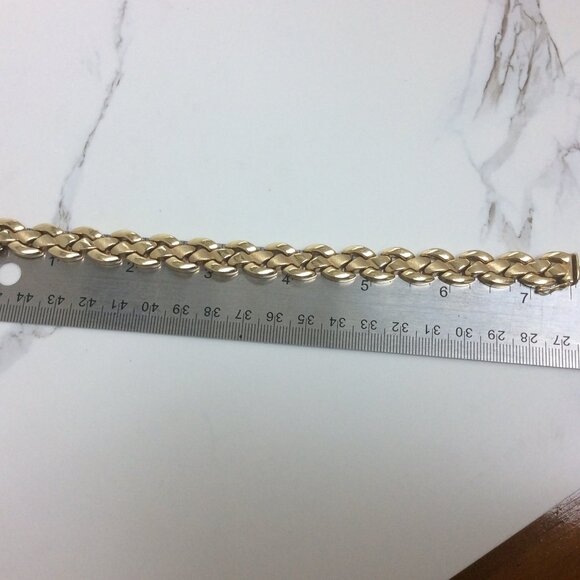 21.30 Grams 11.7mm Lady 14k Yellow REAL Solid Gold XO Hearts Fancy Bracelet 7.5' - Picture 9 of 9